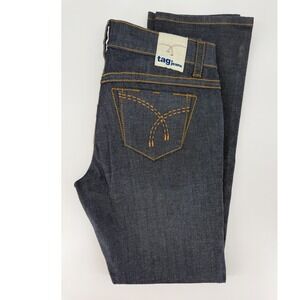 Tag Jeans Womens 32 Blue Dark Wash Straight Leg Low Rise Denim Made USA